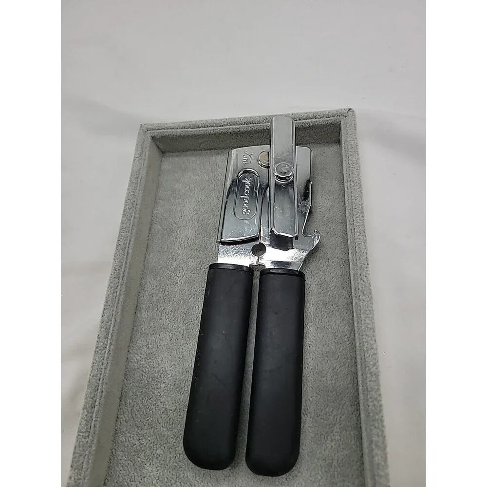 GoodCook Stainless Steel Manual Can Opener with Soft Grip Handles, Silver/Black
